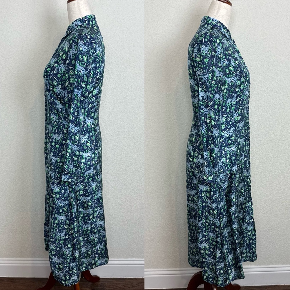 J. Crew Button-front midi dress‎ in fauna floral - Picture 8 of 13